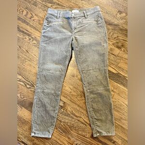Ann Taylor LOFT Olive Green Corduroy Skinny Pants Zip Pockets Size 29/8 Utility